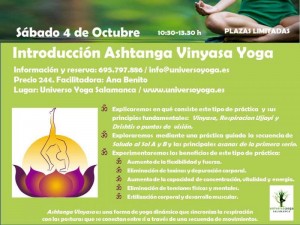 Cartel Ashtanga Vinyasa Yoga Universo Octubre